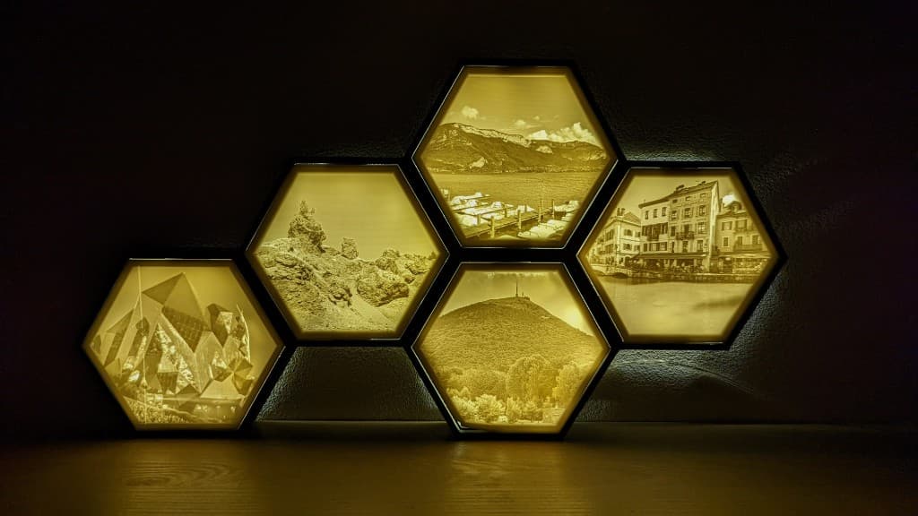 Lithophanes modulaires éclairées